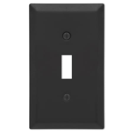 Amerelle Wall Plate, Number of Gangs: 1 gang Stamped Steel, Matte Finish, Black 163TMB